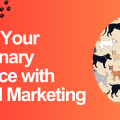 grow your veterinary clinic/practice with digital marketing graphic with pawprints and dogs and cats