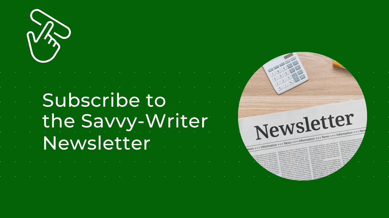 savvy-writer.com newsletter subscribe button